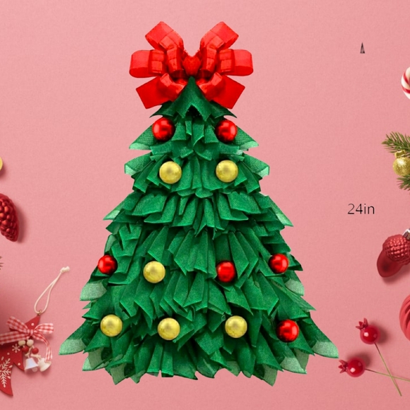 New Christmas Wreath 24" L Handmade Xmas Tree Wreath Indoor/Outdoor Wall/Door - Picture 5 of 6